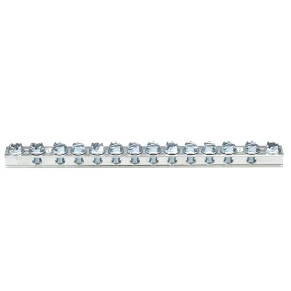 Universal Ground Bar, Copper/Tin Plated, 14-4 AWG 12 Ports & 2/0 AWG Main