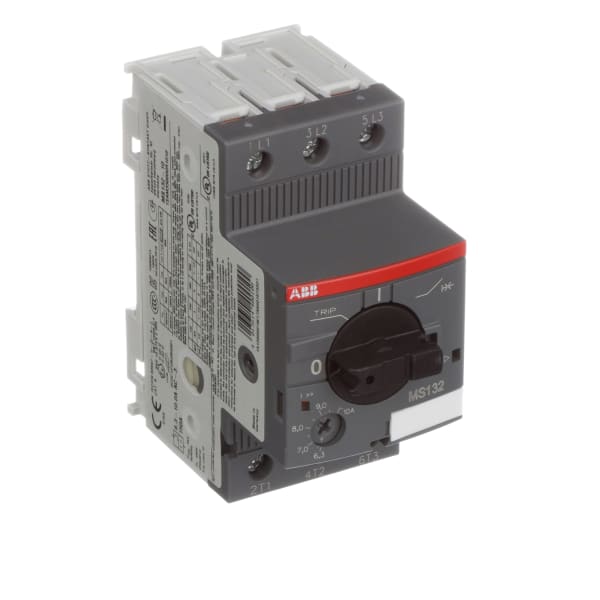 ABB MS132-6.3 Manual Motor Starter, 6.3 Rated Amps, 4.0-6.3 Amps Range