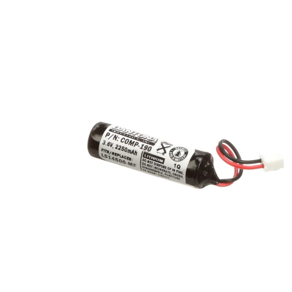 DANTONA INDUSTRIES LS14500-MF Battery, 3.6 V, AA, Lithium Thionyl Chloride,  2.25 Ah, Connector, 53.34 mm