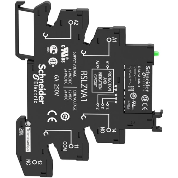 Schneider Electric - RSL1PVBU - Slim Relay Mounted on Screw Socket with ...