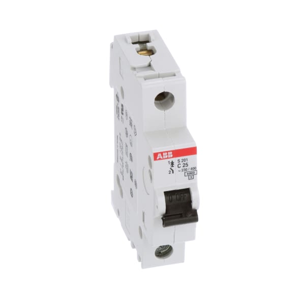 ABB S201C25 Circuit Breaker; 1P; C Curve; 25A; 6kA; 480Y/277VAC; Handle; Screw Terminals RS