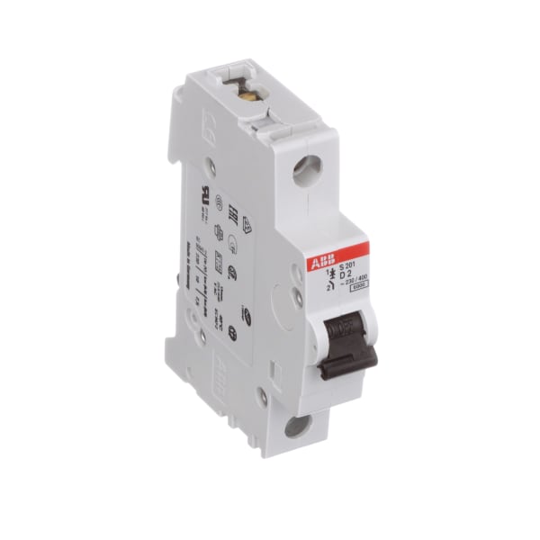 ABB - S201-D2 - Circuit Breaker; 1-P; D Curve; 2A; 6kA; 480Y/277VAC ...