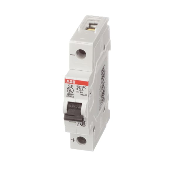 ABB S201UDCK2 Circuit Breaker, 1Pole, K Curve, 2A, 60VDC, Handle, Screw Terminals, UL 489 RS