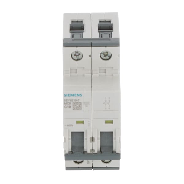 Siemens - 5SY6210-7 - Circuit Breaker, Supplementary, 2-P, 10A, C Curve ...