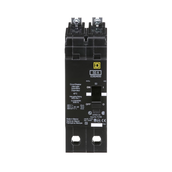 EJB24040 Square D E-Frame Circuit Breaker, 40 Amp, 2-Pole 277/480VAC