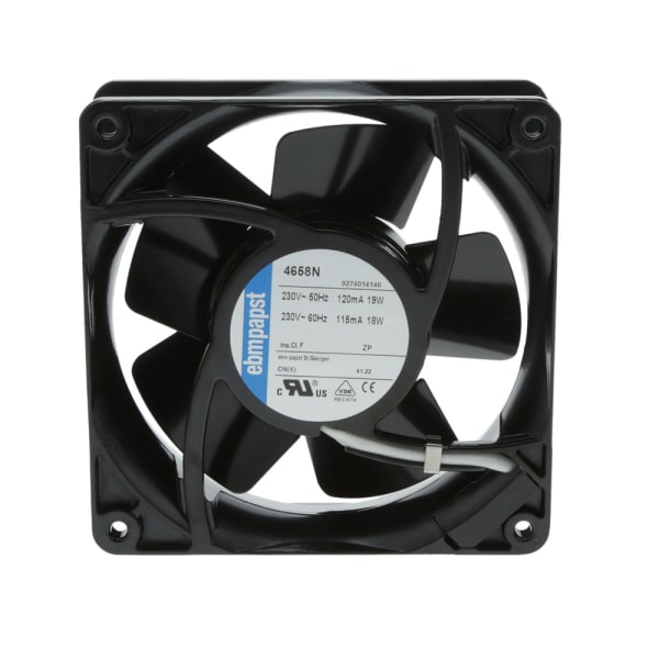 AC Axial Fan, 119 x 119 x 38mm, 114m3/h, 18 (W@ 60Hz), 19.5 (W@ 50Hz), 230 V
