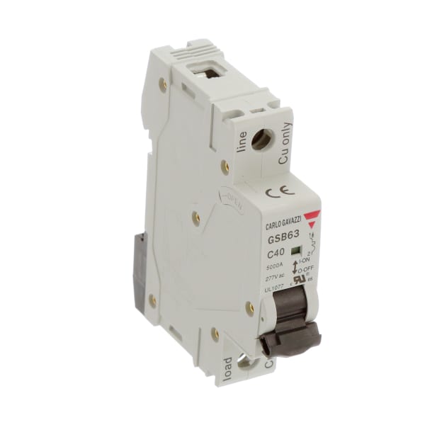 Supplementary Circuit Protector, C Curve, DIN Rail, UL1077, 1P, 40A, GSB Series