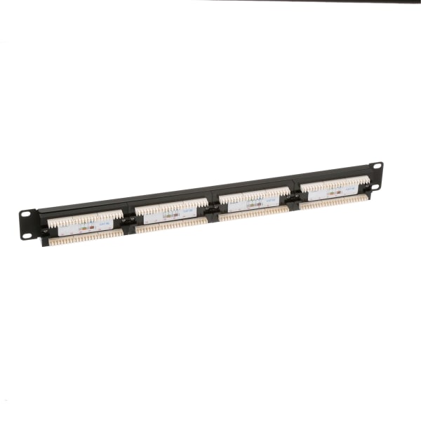 RS PRO Cat5e 24 Port RJ45 RJ Patch Panel STP 1U Black