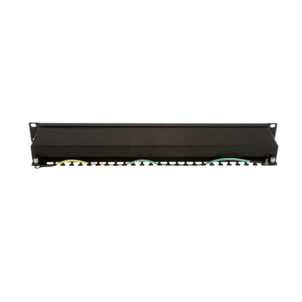 RS PRO Cat5e 24 Port RJ45 RJ Patch Panel STP 1U Black