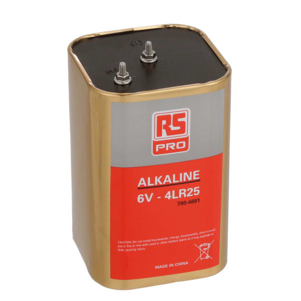 RS PRO - 7904681 - Lantern ANSI 915 Size Alkaline Battery 15Ah 6 Volt Screw  Terminals IEC 4LR25 - RS
