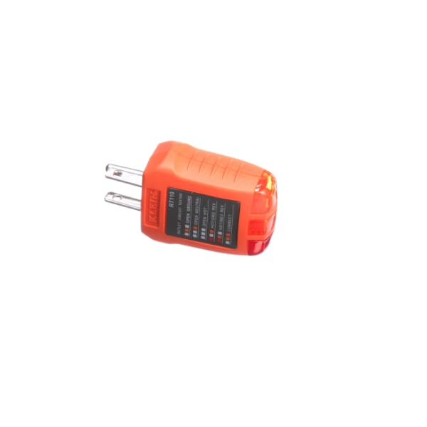Receptacle Tester, Drop Protection 6.6 ft, 110/125V AC at 50/60Hz in 3-Wire
