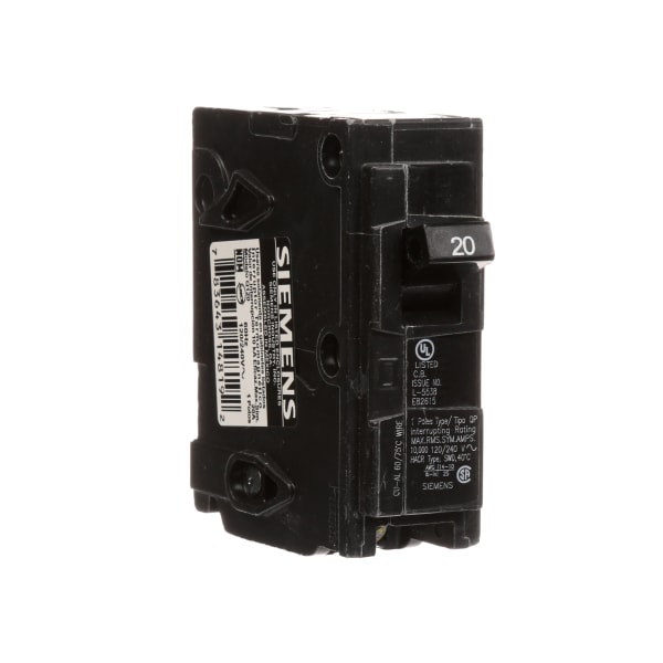 Siemens - Q120 - Circuit Breaker 20A 1 Pole 120 VAC 10K QP - RS