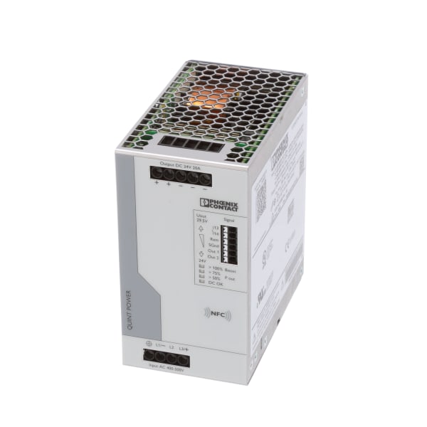 Phoenix Contact - 2904622 - Power Supply, ACDC, 24VDC, 20A, 480W, DIN Rail  Mount, QUINT POWER Series - RS