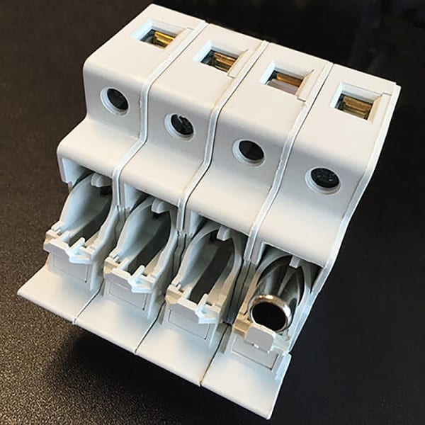 Mersen USM3N Fuseholder, Midget, UltraSafe, 3P+N, 600VAC/DC, SCCR