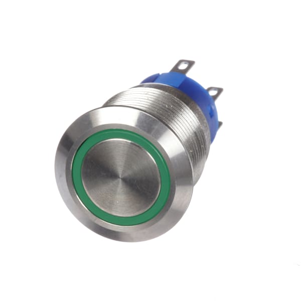 RS PRO 1115810 DPDT Push Button Switch 19mm IP67 Flat Round Panel