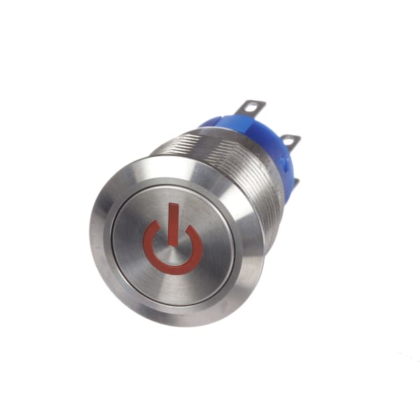 RS PRO 1115819 DPDT Push Button Switch 19mm IP67 Flat Round Panel