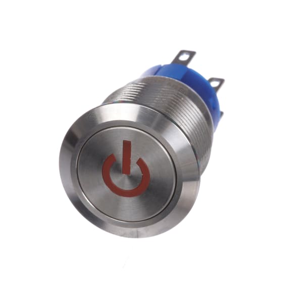 RS PRO 1115830 DPDT Push Button Switch 19mm IP67 Flat Round Panel