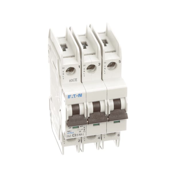 Eaton Cutler Hammer FAZC3/3NAL Circuit Breaker,FAZ,C Curve,3 Pole,3A,240 VAC,Screw