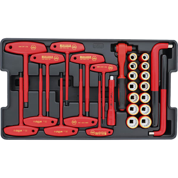 Herramientas Wiha - 32800 - Juego de herramientas para electricistas  maestros aislados,80 piezas,En una caja de herramientas  enrollable/resistente al agua - RS