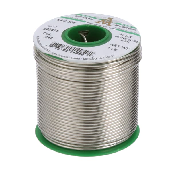 AIM Solder - 14050 - Glowcore 2.5% No Clean FluX Core Solder, SAC305, 0 ...