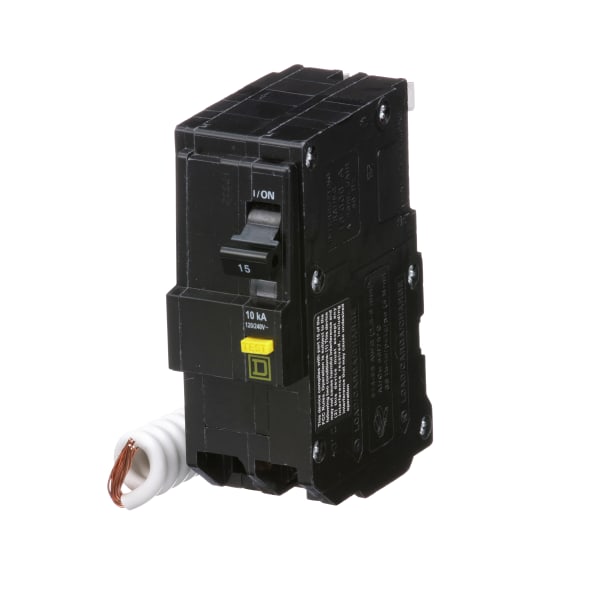 Square D - QO215GFI - Miniature Circuit Breaker, 15A, 2 Pole, 120/240V ...