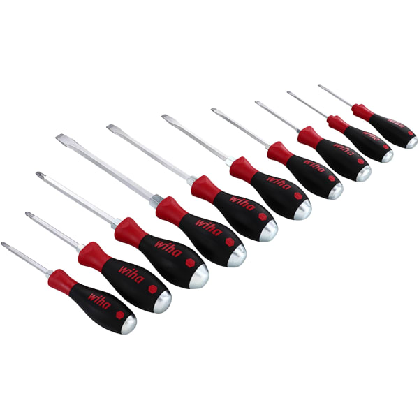 Wiha Extra Heavy-Duty SoftFinish Cushion Grip Screwdriver Tray Set (10-Piece) 53180