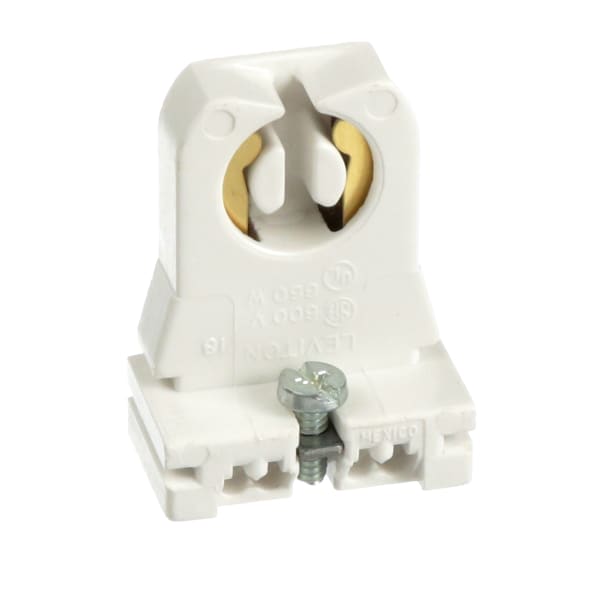 Medium Base, Bi-Pin, Standard FluorescentLampholder- White Nut Screws Packed Bul