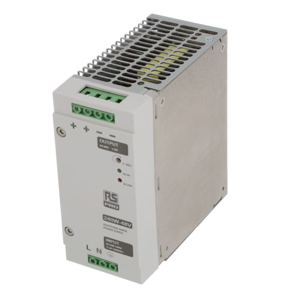 RS PRO - 1368322 - DIN Rail Power Supply 85-264VAC/120-370VDC/47-63Hz ...