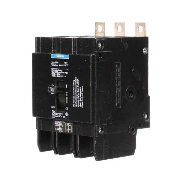 Siemens - BQD3100 - Circuit Breaker BQD 3P 100A 480VAC 14KA - RS