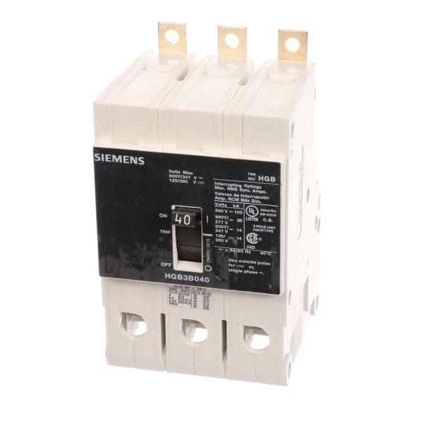 Siemens - HGB3B040B - BRKR HGB 40A 3P 480Y 35K LD LUG - RS
