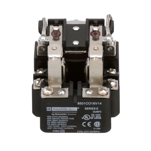 Square D - 8501CO16V14 - Power Relay,8 Pin,24 VAC,DPDT,Panel Mount,5A ...