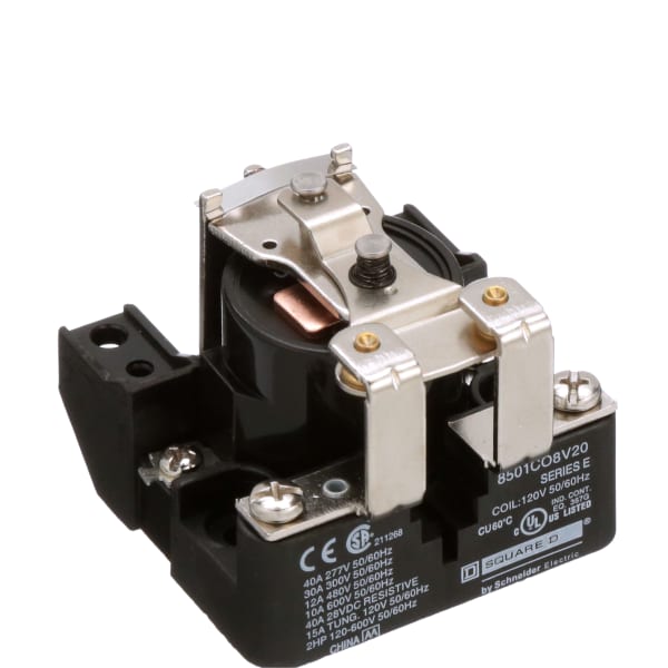 Square D - 8501CO8V20 - Power Relay,4 Pin,120 VAC,SPST-NO,Panel Mount ...