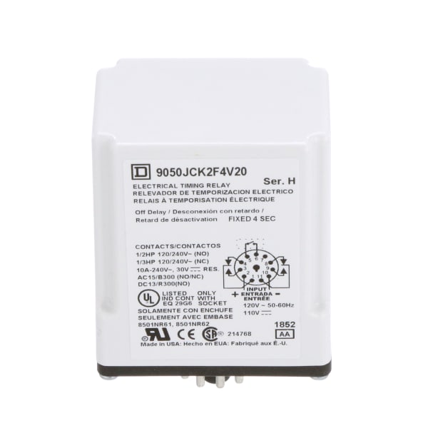 Schneider Electric 9050JCK2F4V20 Time Delay Relay Type 9050, Off