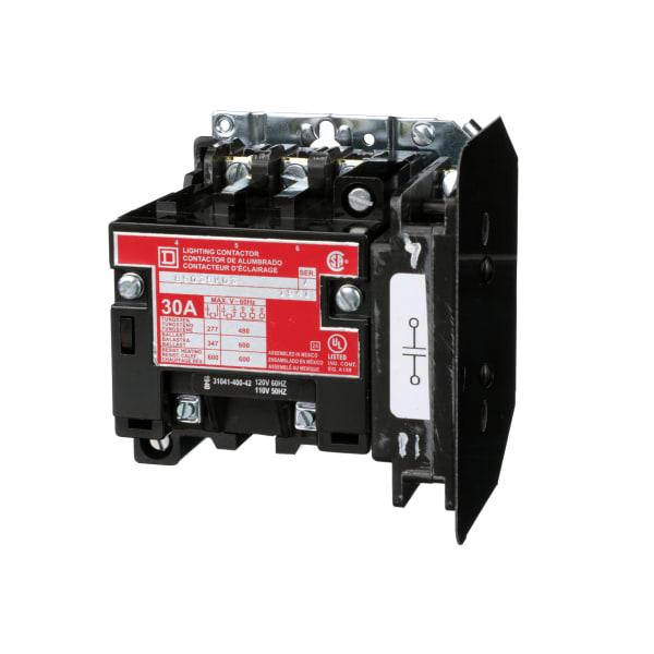 Square D 8903SMO3V02 Lighting contactor, electrically held, 30 A, 4