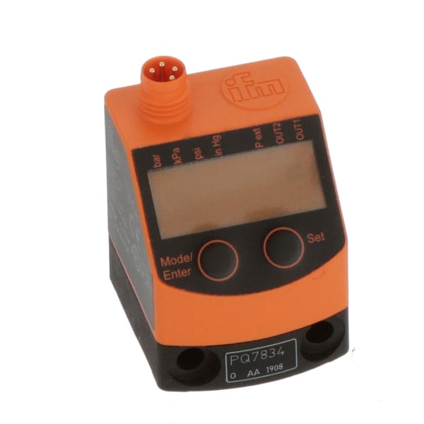 Pneumatic Pressure Sensor, -1 to 10 bar, G 1/8 Internal, 2DO, IP65, PQ Series