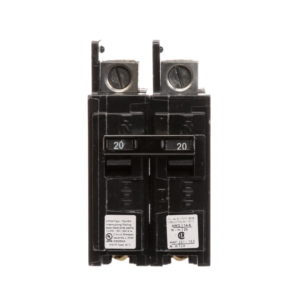 Siemens - BQ2B020L - Circuit Breaker BQ 2P 120/240V 20A 10K LUG - RS