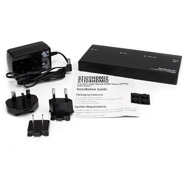 Splitter HDMI Startech ST122HD202 Negro