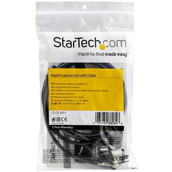 StarTech.com Nano Laptop Cable Lock 6ft, Anti-Theft Keyed Lock, Security Cable