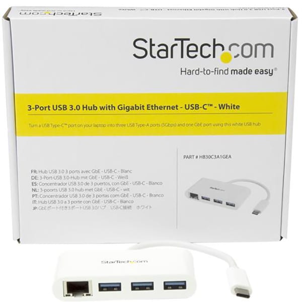 Startech.com Hub Adaptador Usb-c Con Ethernet De 3 Puertos Usb-a
