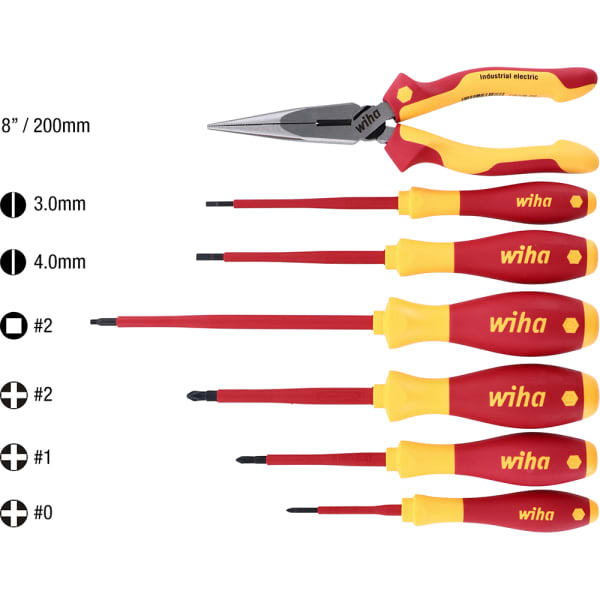 Wiha 32941 Insulated 6 inch Long Flat Nose Pliers