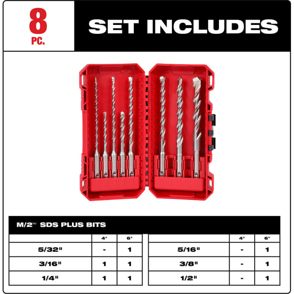 MILWAUKEE Multi material drill bits 8PC SHOCKWAVE IMPACT DUTY