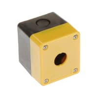 Push Button Enclosure, 1 Hole, Emergency Stop Enclosure, Polycarbonate  Nonmetallic Push Button Enclosure, Yellow Top