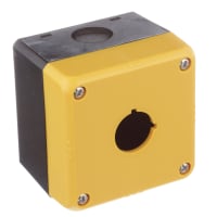 Push Button Enclosure, 1 Hole, Emergency Stop Enclosure, Polycarbonate  Nonmetallic Push Button Enclosure, Yellow Top
