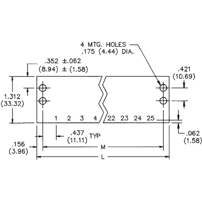 Cinch - 7141 - Conn Term Strip Barrier 7 .438 Density Dbl Row 14 AWG 20 A  250 V, 141 Series - RS