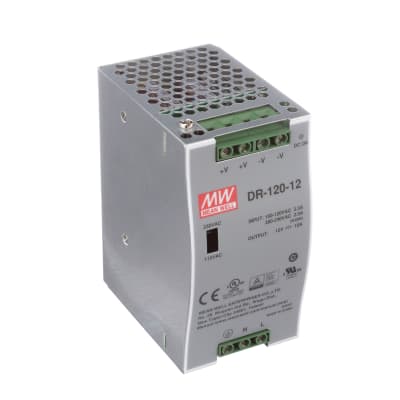 MEAN WELL - DR-120-12 - Power Supply,AC-DC,12V,10A,88-132/176-264V
