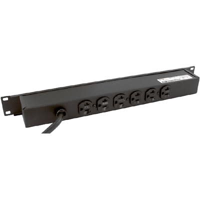 Wiremold - J06B2B20X - Power Strip,Basic,6 Outlets,Rack Mnt,Cur-Rtg 20A ...