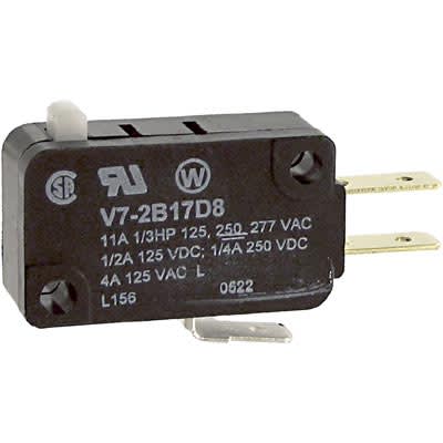 V3L-2170 Switch Snap Action N.O./N.C. SPDT Roller Lever Quick Connect 10a 250vac 250vdc 0 44n Screw Mount