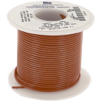 Alpha Wire - 5857 RD005 - Hook-Up Wire, Copper, 18 AWG, 19x30, Red TFE ...