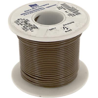 Alpha Wire - 5857 BR005 - Hook-Up Wire, Copper, 18 AWG, 19x30, Brown ...