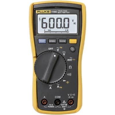 Fluke - FLUKE-115 - Multimeter DMM Compact W/Holster (Yellow Rubber ...